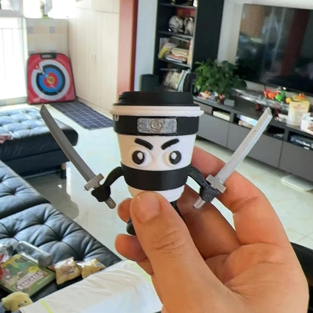 Cappuccino Assassin Action Figure Tung Tung Tung Sahur Italian Brainrot Cartoon Ornament Collectible Toy for Decorations