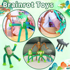 Fun Children Suction Cup Toys Pop Tubes Stress Relief Telescopic Toys Brainrot Tung Sahur Figure Toy Tralalero Tralala Gift Kids