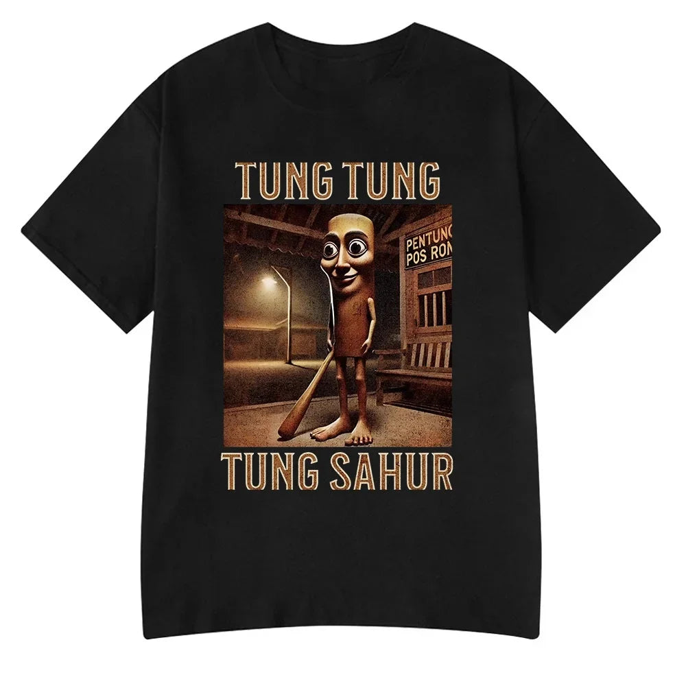 Italian Brainrot Tralalero Tralala Tung Tung Tung Sahur Bombardiro Crocodilo Funny Meme T-Shirt Men Women Tees Y2k 3d Tops
