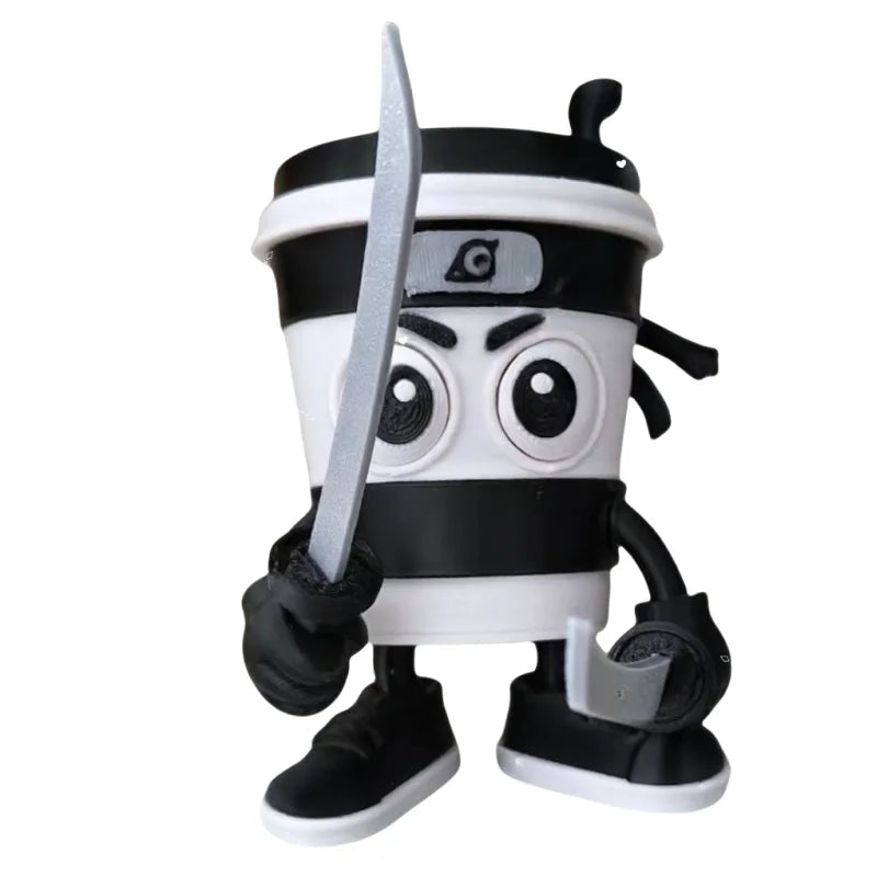 Cappuccino Assassin Action Figure Tung Tung Tung Sahur Italian Brainrot Cartoon Ornament Collectible Toy for Decorations