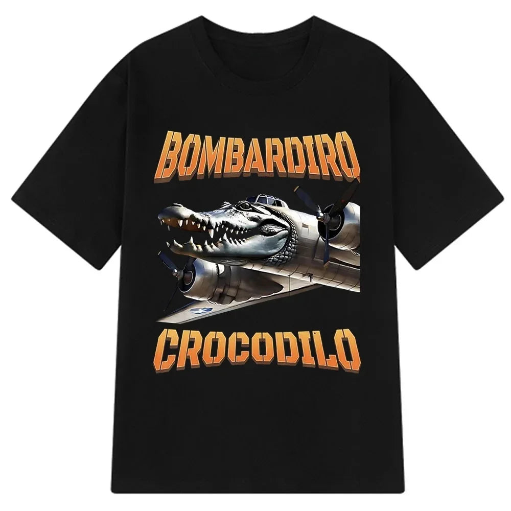 Italian Brainrot Tralalero Tralala Tung Tung Tung Sahur Bombardiro Crocodilo Funny Meme T-Shirt Men Women Tees Y2k 3d Tops