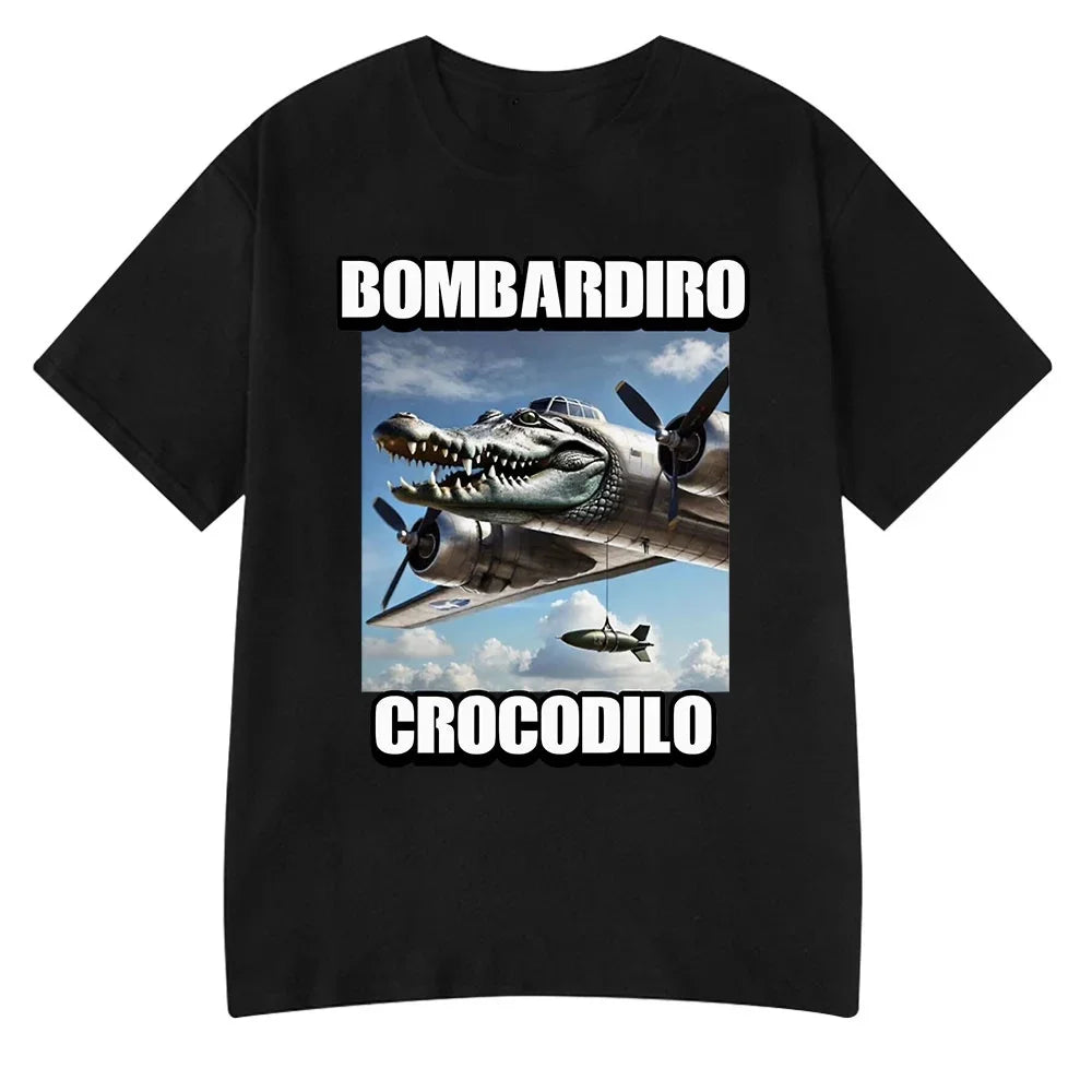 Italian Brainrot Tralalero Tralala Tung Tung Tung Sahur Bombardiro Crocodilo Funny Meme T-Shirt Men Women Tees Y2k 3d Tops