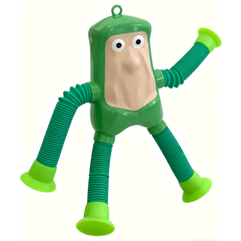 Fun Children Suction Cup Toys Pop Tubes Stress Relief Telescopic Toys Brainrot Tung Sahur Figure Toy Tralalero Tralala Gift Kids