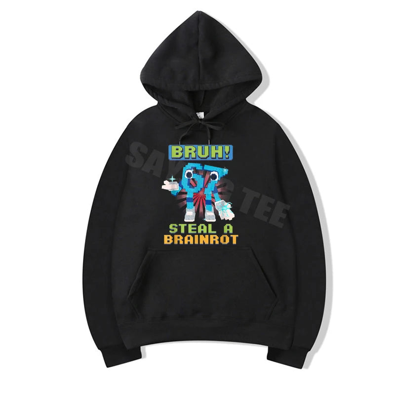 Bruh 67 Six Seven 6-7 Funny Brainrot Meme for Teens Adults Pullower Hoodie Y2k Steal A Brainrot Kitten Bruh OG Meowl Hooded Coat