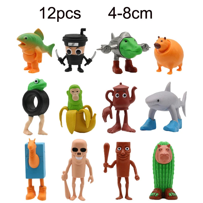 Novelty Tung tung tung Sahur Figuras Model Juguetes PVC Italian Brainrot Tun Tung Tung Sahur Action Figures Toys set