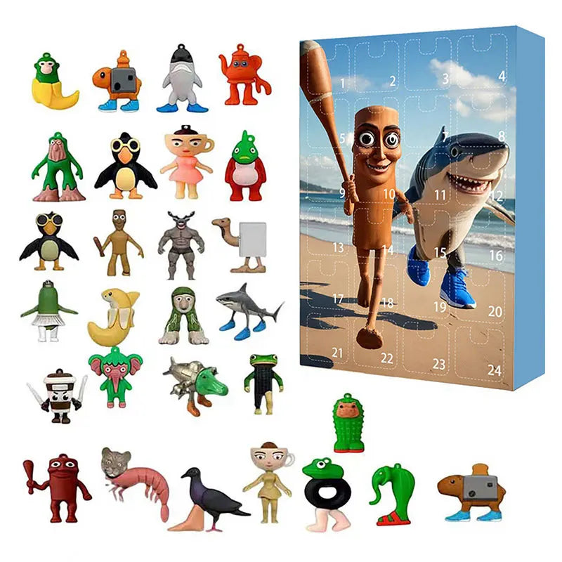 New Italian Brainrot Countdown Calendar Toy Tralalero Tralala Tungtungtung Figure Model 24pcs/set Christmas Advent Calendar Gift
