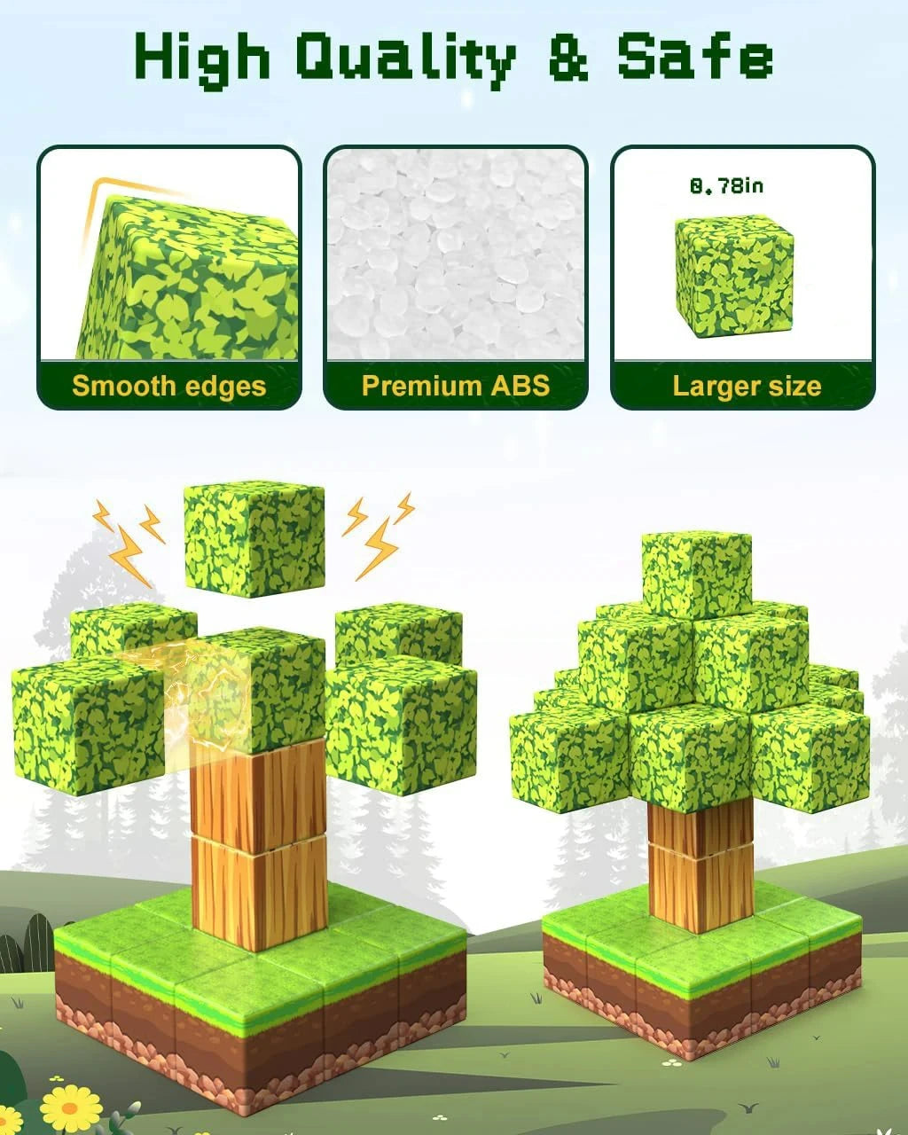 100pcs Magnetic Blocks Toy Build Magnet Set For Boys Girls Stem Montessori Sensory Cubes For Toddlers Gift