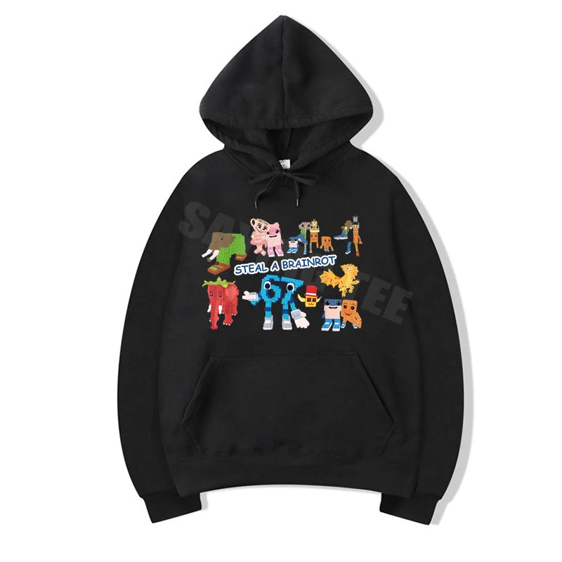 Bruh 67 Six Seven 6-7 Funny Brainrot Meme for Teens Adults Pullower Hoodie Y2k Steal A Brainrot Kitten Bruh OG Meowl Hooded Coat