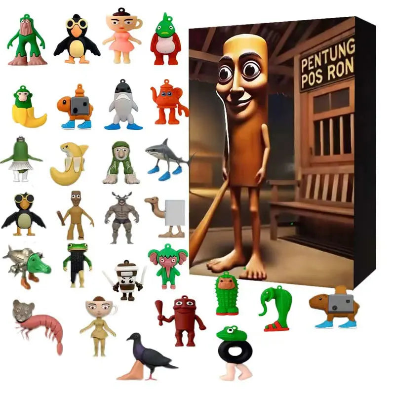 New Italian Brainrot Countdown Calendar Toy Tralalero Tralala Tungtungtung Figure Model 24pcs/set Christmas Advent Calendar Gift